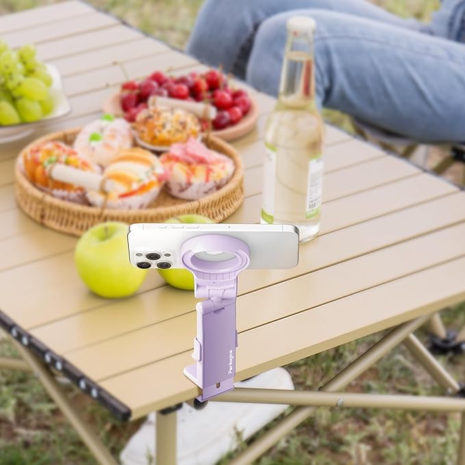 Perilogics Airplane Phone Holder for MagSafe. Universal Phone Mount for Long Flight Airplane Travel Essentials, Cruise Must Haves. Ideal Travel Accessory for Vacation and Content Creators (Lavender)
