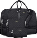 Weekender Bag for Women, Large Overnight Bag Canvas Travel Duffel Bag Carry On Tote with Shoe Compartment 21" 3Pcs Set