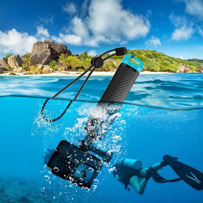 Floating Handle Grip Floaty Stick Waterproof Handler Accessory Compatible with GoPro Hero 13, 12, 11, 10, 9, 8, 7, 6, 5, 4, Session, 3+, 3, Hero(2018), Max, DJI Osmo Action Cameras (Blue)