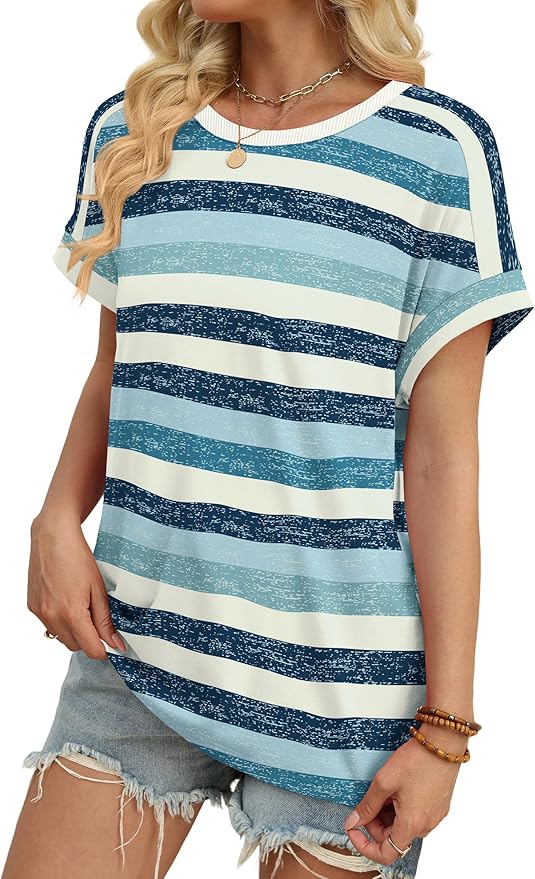 WIHOLL Womens Tops Short Sleeve Shirts Summer Outfits 2026 Spring Dressy Casual Clothes Clothing