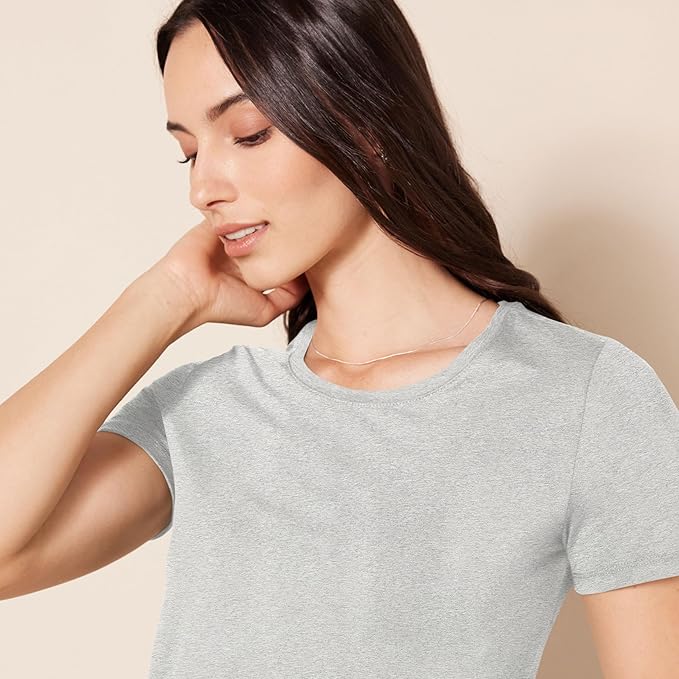 Amazon Essentials Women's Regular-Fit Short-Sleeve T-Shirt (Crewneck and V-Neck Options), Multipacks