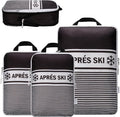 Apres Ski Packing Cubes Organizer Bags for Suitcase & Backpack, Compression Packing Cubes for Travel, Lightweight Luggage Organizers, Travel Cubes, Vacation Essentials, 3pc Set, Black Apres Ski