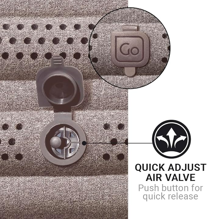 Go Travel Fusion Dual Pillow, Comfortable Travel Pillow for Uninterrupted Sleep and Lumbar Support, Inflatable Neck Pillow for Airplane, Bus, Car, and Train, Travel Essentials, Gray