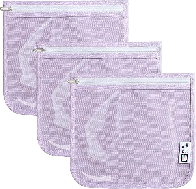 HIONXMGA TSA Approved Toiletry Bag, Set of 3 Clear Travel Toiletry Bag Quart Size Zipper Travel Pouch, Waterproof Makeup Cosmetic Bag for Women Men Kids Toiletries Carry on, Wander Large