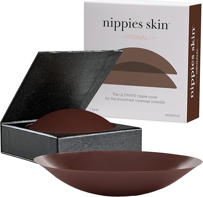 Nippies Nipple Covers for Women - Reusable Sticky Silicone Pasties with Travel Case - Original Circle or Lift Style Available