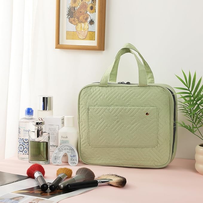 Ms. Pen- Travel Toiletry Bag Organizers, Sage Green, Makeup Travel Bag for Toiletries with Hanging Hook, Water-Resistant