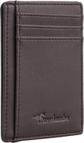Travelambo Front Pocket Minimalist Leather Slim Wallet RFID Blocking Medium Size