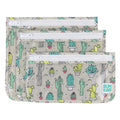 Bumkins Travel Bag, Toiletry, TSA Approved Pouch, Zip Bag, Quart Size Airline Compliant, Clear-Sided, Baby, Diaper Bag Organization, Makeup, Accessories, Packing, Set of 3 Sizes, Cactus Green