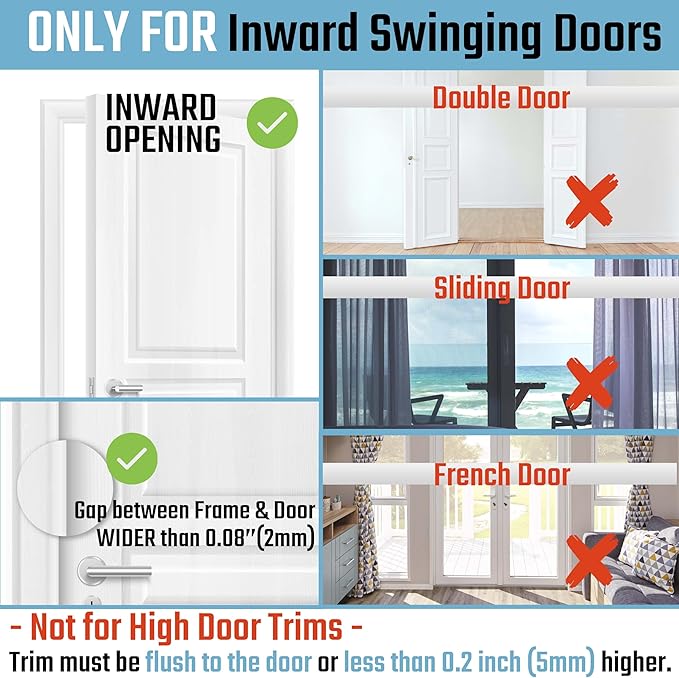 GreaTalent 2Pack Home Security Door Reinforcement Lock Childproof, Add High Security to Home Prevent Unauthorized Entry, Aluminum Construction Finish Black