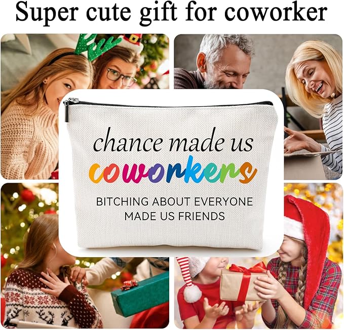 ZUYUROU Coworker Leaving Gifts for Women，Work Besties Gifts for Women, Chance Made Us Coworkers, New Job, Going Away, Retirement, Farewell Gifts for women Cosmetic Bag