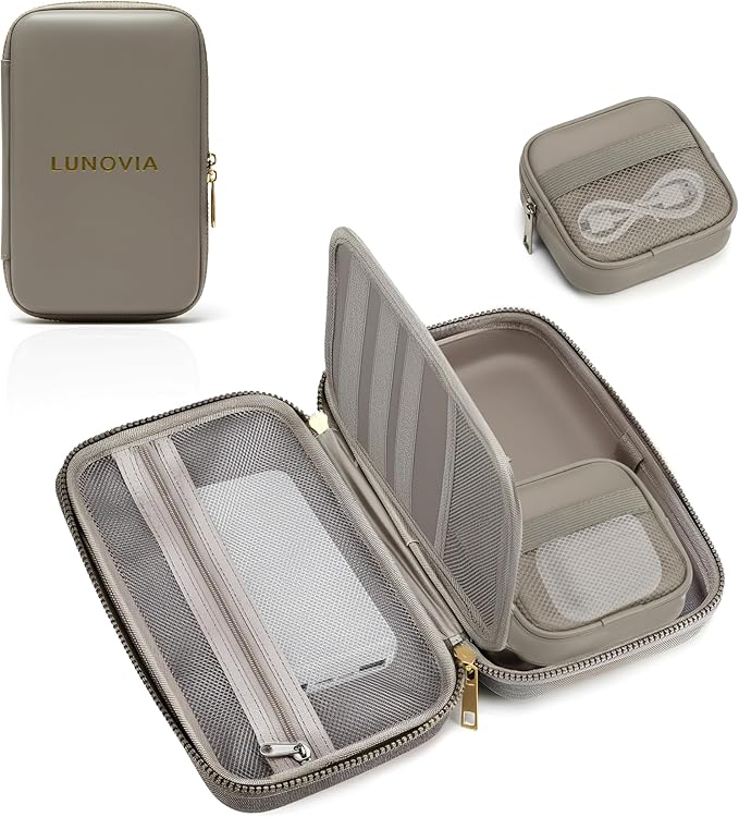Hard Shell Tech Organizer – Protective Travel Case for Cables, Chargers & Accessories | Mid-Size Electronics Organizer with Removable Pouches