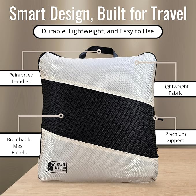 Compression Packing Cubes for Travel, 6-Piece Luggage Organizer Set, 3 Expandable Packing Cubes + Shoe Bag + Laundry Pouch + Toiletry Bag, Lightweight Travel Organizers for Carry On & Suitcase