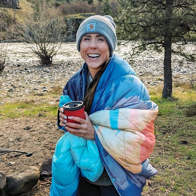 Camping Blanket,Lightweight Puffy Printed Camping Blanket Packable Outdoor Blanket for Camping,Traveling, Stadium, Hiking, Picnics