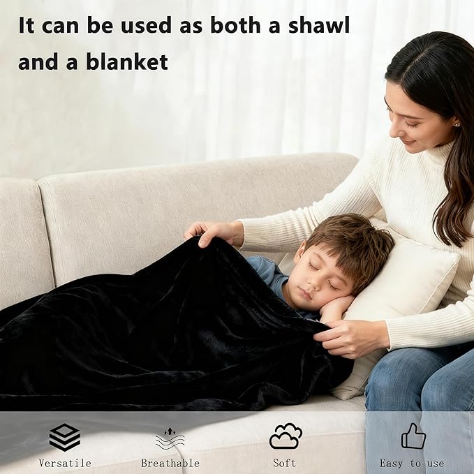 SNZ Wearable Blanket for Womens and Mens, Comfy Flannel Poncho, Snuggie Warm Shawl Wraps for Women, Birthday Gift Ideas