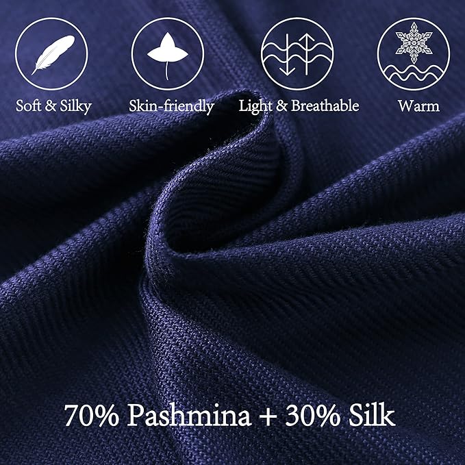 Soft Silky Pashmina Shawl Wraps Solid Colors Scarf for Wedding Evening Dresses