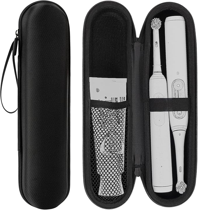 Linkidea Large Electric Toothbrush and Toothpaste Travel Case, Hard Shell Dual Powered Brushes Bag with Toothpaste Storage, Compatible with Oral-B, Spinbrush Pro, Philips Sonicare