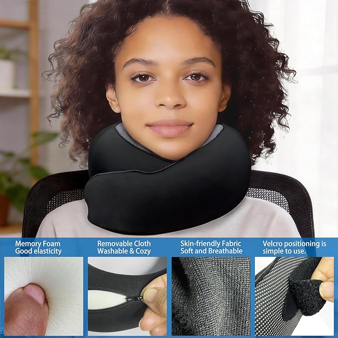 Neck Pillow for Airplane Travel, Comfortable Travel Neck Pillow for Long Flights, Ergonomic Airplane Pillow for Sleeping