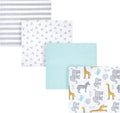 Hudson Baby Unisex Baby Cotton Flannel Receiving Blankets, Yellow Safari, One Size