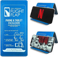 Flight Flap Airplane Phone Holder, Flexible Cell Phone Holder, Folding Cellphone Stand for Desk, Bed, Office, Treadmill - Airplane Gadgets for Long Travel Accessories - Plane Essentials (Blue)