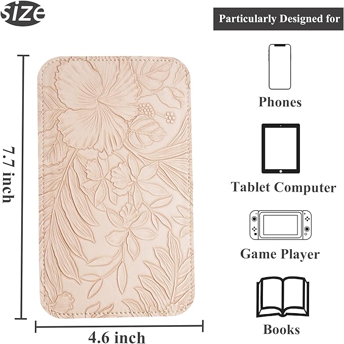 Airplane Travel Essentials for Flying Flex Flap Cell Phone Holder & Flexible Tablet Stand for Desk, Bed, Treadmill, Home & in-Flight Airplane Travel Accessories(1-Carved Apricot)