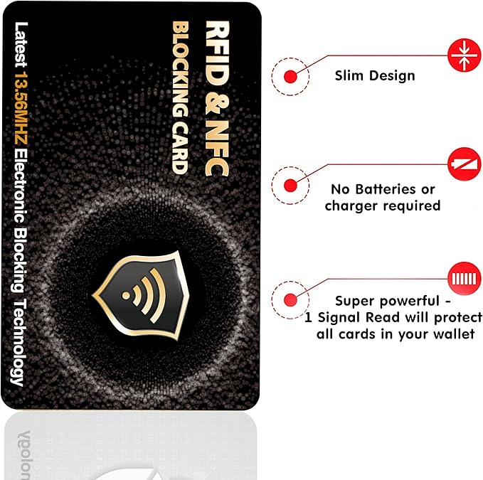 SaiTech IT 10 Pack RFID Blocking Card, Slim Protector for Entire Wallet, Purse, and Debit Credit Cards from NFC Contactless Theft for Men & Women - WG Black