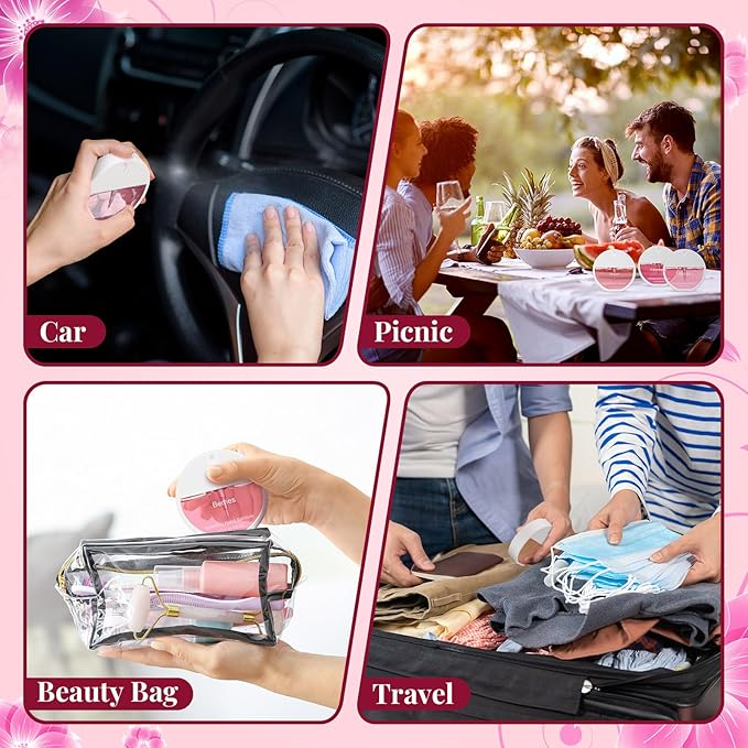 3 Pcs Power Mist Hydrating Hand Sanitizer Spray Bulk Travel Size Hand Sanitizer 1.2 oz Circular Spray Bottle for Daily Use Thank You Gifts Mother's Day Nurse Teacher Employee Appreciation Gifts