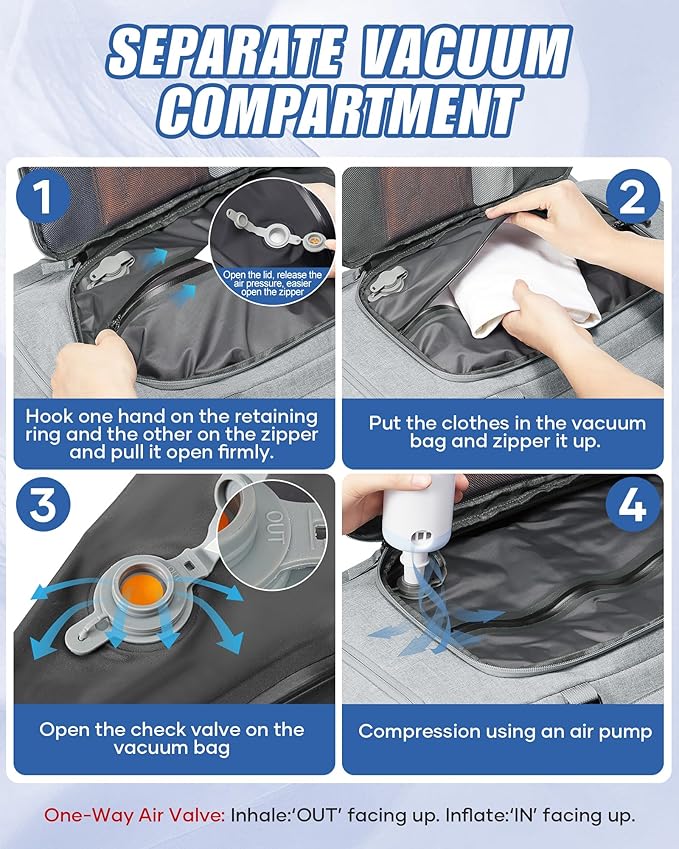 Ski Boot Bag Backpack for Helmet,70L Waterproof Vacuum Backpack Travel,Goggles, Gloves, Skis, Snowboard & Accessories,Snowboard Bag,Grey