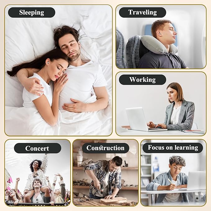 Sleep Noise Cancelling Earplugs,Noise Hearing Protection,-26dB,Reusable, Washable,for Swimming,Sleeping,Working,Concentrating,Snoring,Travel Gift,Black
