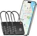 KeySmart SmartLock Tracking Luggage Locks, TSA Locks for Luggage, GPS Tracker, Combination Lock Compatible with Apple Find My App, Best Travel Essentials, Replaceable Non-Rechargeable Battery (3 Pack)