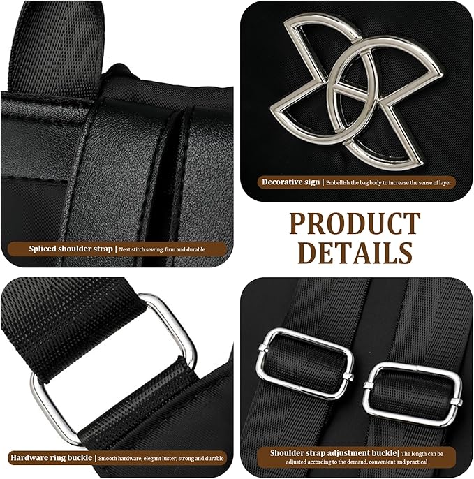 Anti-Theft Backpack for Women Brown Nylon Stylish Anti-Theft Bags for Women with Detachable Hook Lightweight Large Capacity Backpack for Travel Daily