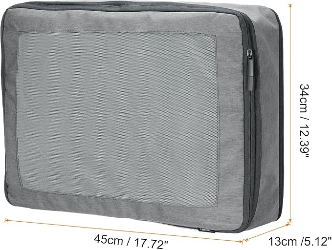 HARFINGTON Compression Packing Cube for Suitcases 45x34x13cm Lightweight Luggage Organizers Bag Travel Essentials Compression Bags for Carry on Suitcases, Grey