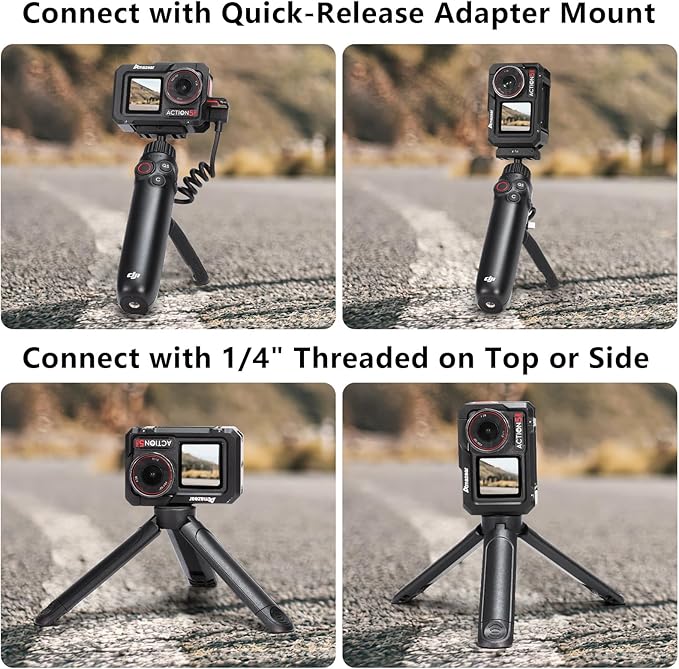 AMAZEAR Metal Cage for DJI Osmo Action 5 Pro,DJI Action3/4/5 Pro Premium Accessories Multifunction Protective Frame Case Aluminum Housing Camera Expansion Protector, Black