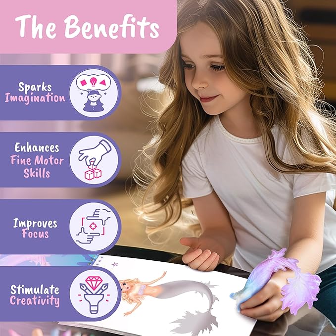 BSCOOL Sticker Dress up Mermaid - Sticker Activity Book for Kids. Learn Girls Fashion Design for Mermaid with Stickers and Guides for Kids 5 and up. Little Designer Creativity Book