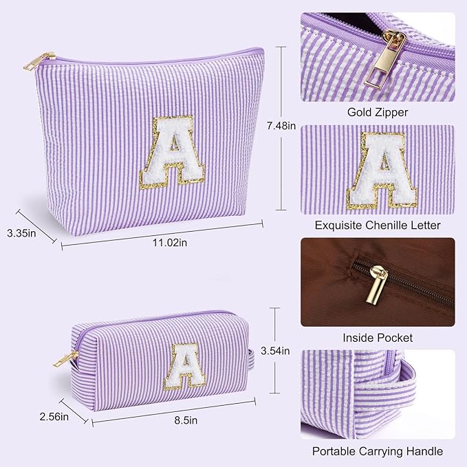 YOOLIFE Easter Gifts for Girls, Gifts for Teen Girls, Birthday Gifts Idea for Mom Her | Personalized Cute Makeup Bag for Girlfriend | 21st Birthday Gifts for Her Makeup Pouch Monogram Makeup Bag J