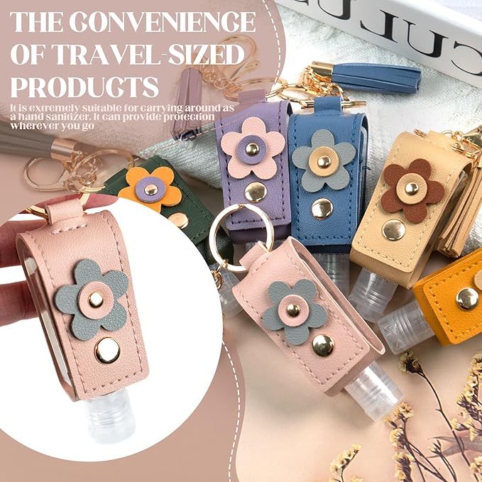 4Pcs Hand Sanitizer Keychain, 30ml Refillable Portable Hand Sanitizer for Toiletry Lotion Liquid Soap Shampoo