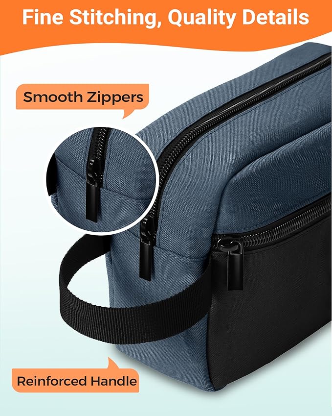Elviros Travel Toiletry Bag for Men Hanging Toiletries Dopp Kit Small Bathroom Hygiene Tool and Medicine bag for Traveling Essential Shaving Pouch,Gifts for Men(Blue&Black)