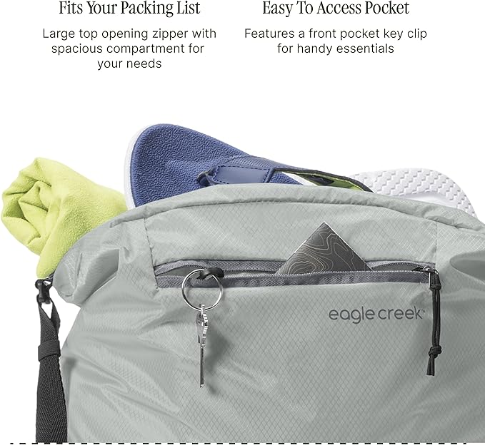 Eagle Creek Packable Tote Bag – Lightweight, Compact, Water-ResistantTote - Recycled Materials,Foldable Design, Easy Storage