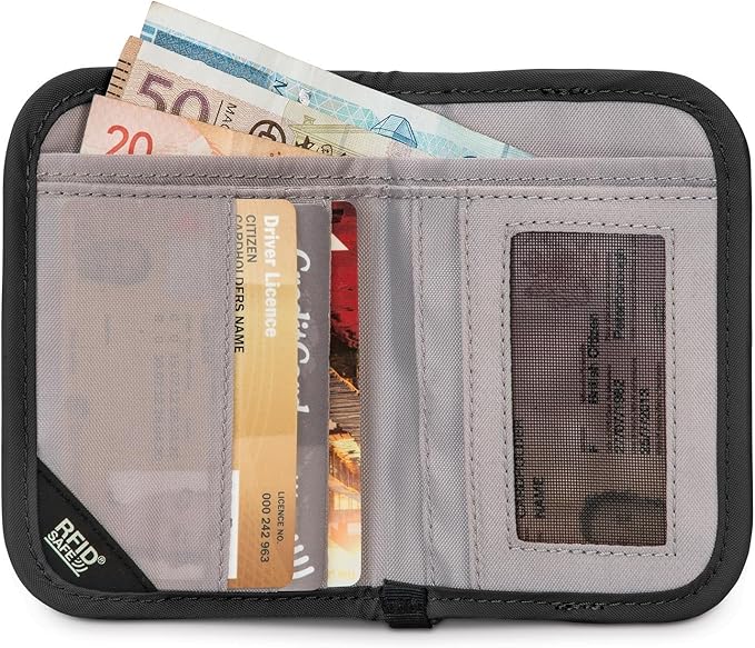 Pacsafe Rfidsafe V50 Anti-theft Blocking Compact Travel Wallet, Black