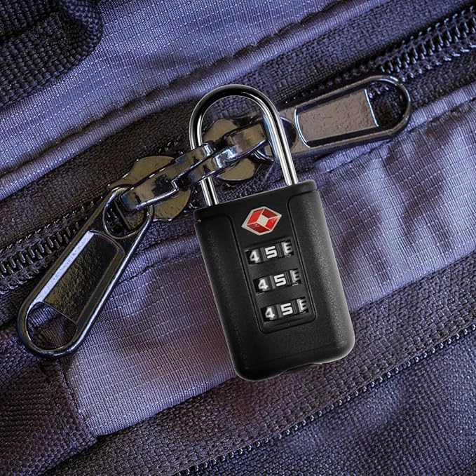 6 Pack Luggage Locks TSA Approved 3 Digit Travel Combination Portable Small Padlocks Stainless Steel TSA Accepted Toolbox Locks for Travel Bag Suitcase Lockers