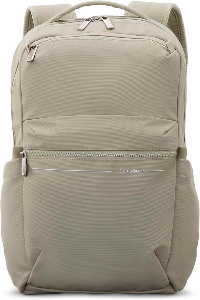 Samsonite Better Than Basic Backpack - Dedicated Laptop Compartment, Quick Stash Front Pockets and Lightweight Breathable Airmesh - Limestone Grey