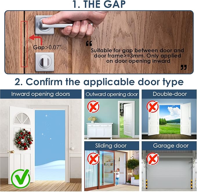 Hotel Door Locks for Travelers,Portable Door Lock for Travel Universal L-Shaped, Door Lock Latch Additional Privacy and Safety in Home Hotel and Apartment, Door Lock Security for Hotel Rooms