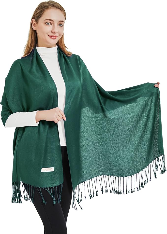 Soft Silky Pashmina Shawl Wraps Solid Colors Scarf for Wedding Evening Dresses