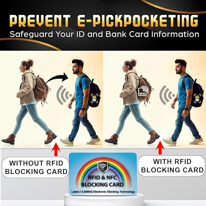 SaiTech IT 2 PK RFID Blocking Cards Protect Your Entire Wallet, Purse, and Cards from NFC Contactless Theft Wallet for Men & Women (Rainbow)