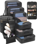 10 Set Packing Cubes for Travel, Gifts for Women Mom,Anti-Tearing Suitcase Organizer for Luggage with Shoe & Hanging Toiletry Bag,OlarHike Vacation Essentials & Accessories for Cruise Ship