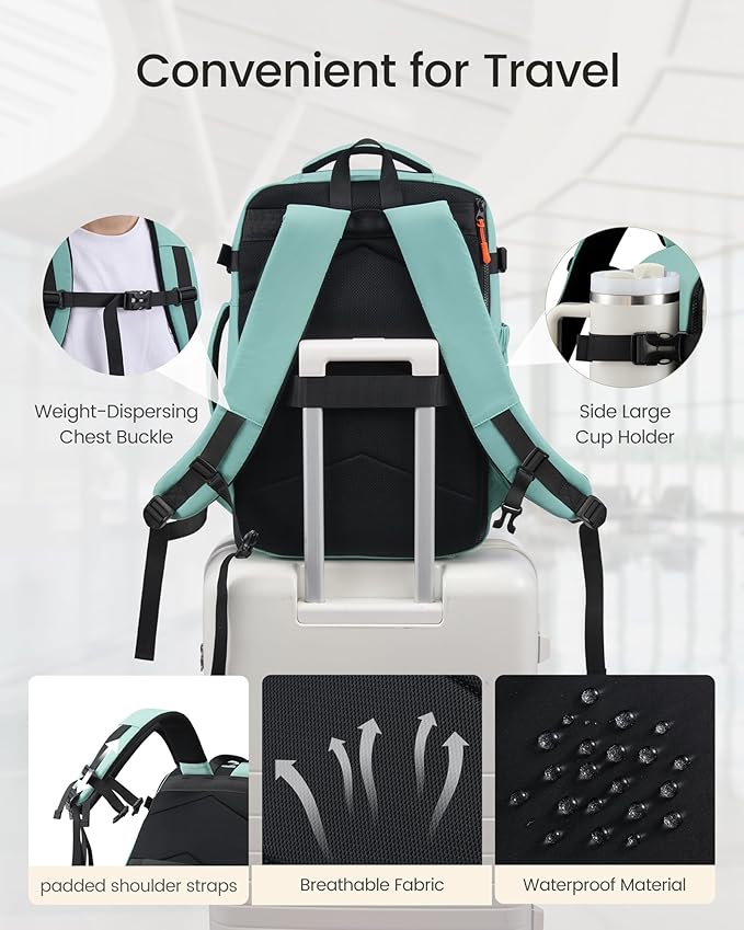 LOVEVOOK 40L Travel Backpack for Women & Men, TSA Approved Carry On Backpack with 3 Packing Cubes, Waterproof Personal Item Bag Fits 17" Laptop, Weekender Essentials Overnight Backpack for Trip