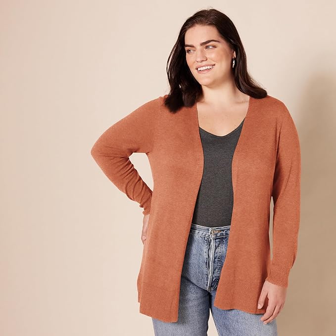 Amazon Essentials Women's Lightweight Long Sleeve Open-Front Cardigan Sweater (Available in Plus Size)