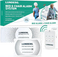 Lunderg Bed Alarm for Elderly Adults & Chair Alarm Set - Wireless Bed Sensor Pad (10” x 30”), Chair Sensor Pad & Pager - Alarms and Fall Prevention for Seniors & Dementia Patients - Full Caregiver Set