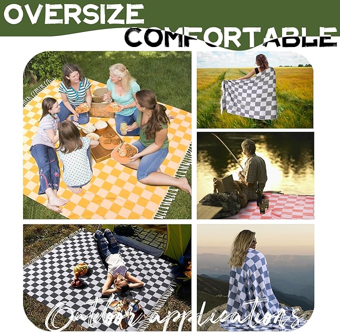 Lightweight Woven Throw Blanket Cotton Large Soft for Chair Couch Sofa Bed Festival Decorative Summer Manta para Beige Neutral Fall Farmhouse Boho Vintage Primitive Cottage Nursery Decor Yellow Check