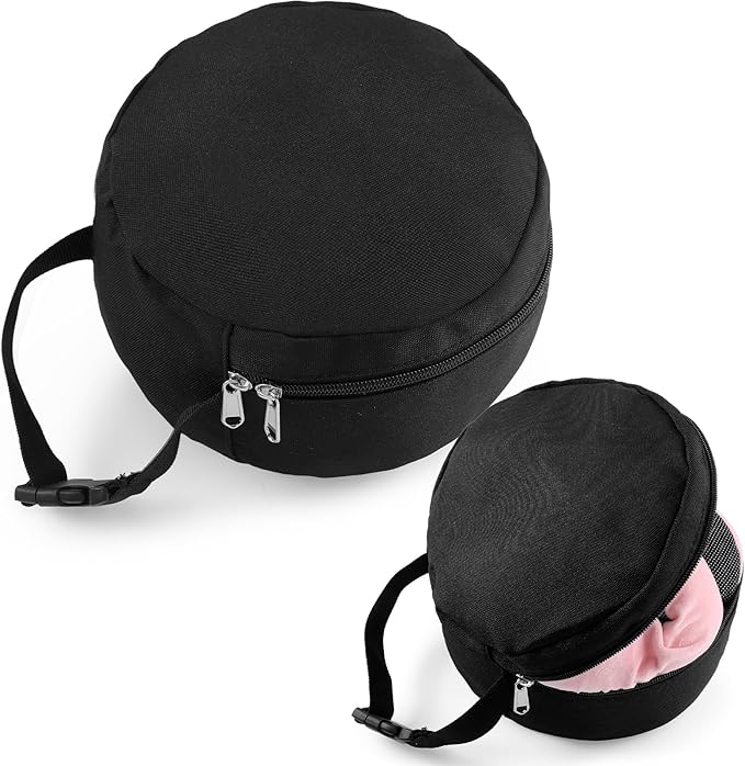 1 Pcs Travel Neck Pillow Bag Compact Travel Neck Carrying Case Bag for Airplane Train Journey Quick Release Clasp Attaches to Luggage Purse Backpack, Pillow Not Included (Black)