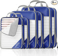 NICOSHOW Compression Packing Cubes 6 Set, Compressible Space-Saving Packing Cubes for Travel - Compression Bags, Luggage Organizer, Travel Essentials for Women, Royal Blue